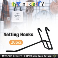 20Pcs Mesh Hook Supermarket Shelf Hook Grid Hanger Epoxy Netting Hook Rak Penyangkut Grid Jaring