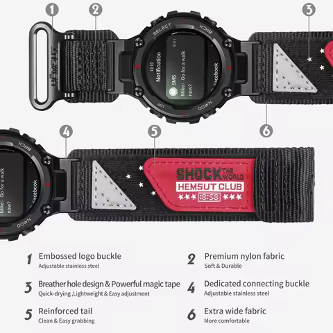 New Black Nylon Strap For AMAZFIT T-Rex 2 Replacement Adjustable Sport Strap Band Accessories Replac