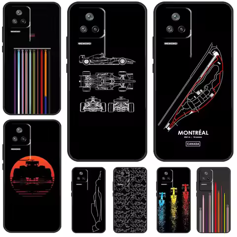 Minimalist F1 Circuit Case For Xiaomi 13 14 13T Pro 11T 12T 12 Lite POCO X6 Pro X3 X4 X5 M6 Pro M5s 