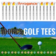 ARROGANCED 100pcs White Striped Golf Tee, 69/83mm Digital Scale Golf Wood Tees, Professional Wooden 