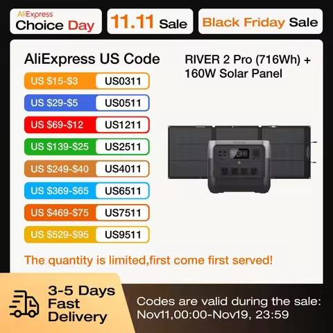 ECOFLOW Solar Generator RIVER 2 Pro 700, 716Wh LiFePO4 Battery, 4x800W AC Outlets (1600W Surge), Sol