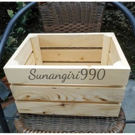 WOODEN CRATE 35X25X20 WOOD BOX WOODEN CRATE WOODEN BOX DECORATION RUSTIC STORAGE BOX DUTCH TEAK WOOD