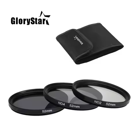 GloryStar 3 in 1 Gray ND2 ND4 ND8 Lens Filter Kit Set 49mm 52mm 55mm 58mm 62mm 67mm 72mm 77mm for Ca