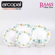 Arcopal 19 Pcs Tempered Glass Dinner Set Free Tumbler Set / Opalware Dinner Set / Set Pinggan Mangku