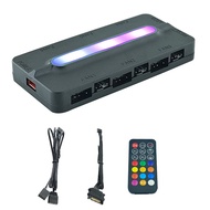 ARGB Controller 5V/3Pin ARGB 4Pin Fan PWM HUB PWM ARGB Fan Hub ARGB Hub Splitter for Computer PC Cas