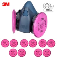 หน้ากาก 3M 7502+2091 พร้อมแผ่นกรอง รุ่น 2097 ป้องกันฝุ่น สารเคมี เหมาะกับ งานเจียร์ เชื่อม ตัด