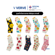 Verve - ถุงเท้า ข้อยาว kikiya สไตล์เกาหลี ข้อยาว สวย ดูดี แฟชั่น ถุงเท้าสเก็ตบอร์ด genuine free size