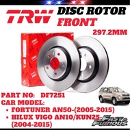 🚨TRW🚨 DISC ROTOR for TOYOTA HILUX KUN25 KUN26 FORTUNER 297mm (FRONT, 1 SET)