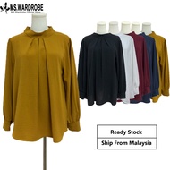 Ready Stock Blouse Iron Less Rindu Secollection Blouse Arissa Muslimah Plain New Kain Cey Crepe Iron