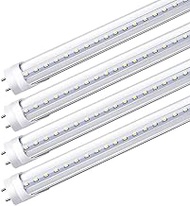 LightingWill LED T8 Light Tube 2FT, Daylight White 5000K, Dual-End Powered Ballast Bypass, 1000Lumen