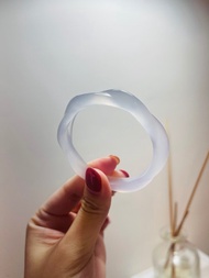 麻花雕刻鐲//天然 無優化 高冰紫玉髓手鐲