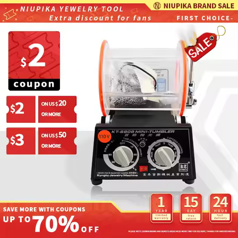 NIUPIKA KT-6808 Rotary Polisher Machine 110/220V for Gold Silver Jewelry Polishing Precious Metals