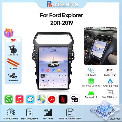 13.8″ UIS7870 Android14 For Ford Explorer 2011-2019 upgraded car multimedia player GPS navigation Ca