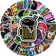 50 Piece Funny Cartoon Neon Light Logo Waterproof Sticker Phones Laptop Skateboard Creative Sticker Graffiti Car Helmet Motor Sticker