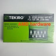 MATA ORIGINAL TEKIRO DR STAR BIT SOCKET SET 9 pcs STAR SOCKET BIT 1/2" inch L SOCKET WRENCH 9pcs 1/2
