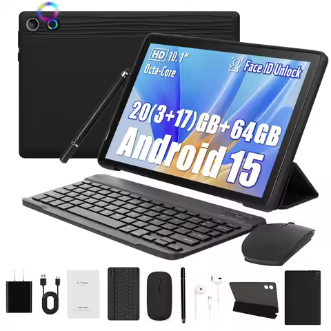10.1 Inch Android 15 Tablet 8 Core Tablets 20GB+64GB 1TB Expansion WiFi 6 5MP+8MP Stylus Keyboard Mo