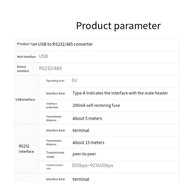 USB to RS232/485 Serial Communication Converter FT232RNL Black Suitable for Multiple Devices for Lin