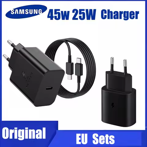 Samsung 45W/25W Super Fast Charger PD Adapter EU Type C Cargador For Galaxy S26 S25 FE S24 Ultra S23