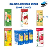 AIR KOTAK SEASONS 250ML X 6PCS ASSORTED DRINKS SOYA / APPLE / LAICI / MANGO / KUNDUR / TEH BUNGA
