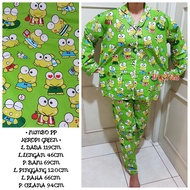 JUMBO PP KEROPI GREEN SETELAN PIYAMA WANITA HAMIL BUSUI