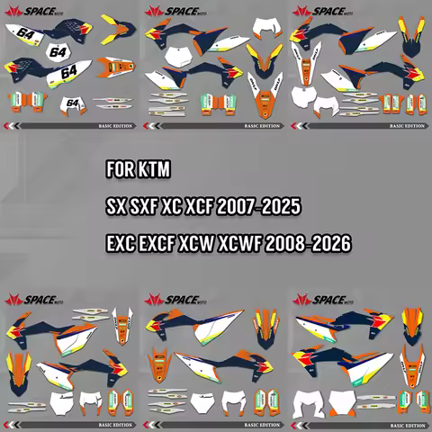 SPACE MOTO Custom Factory Graphics Decals Stickers For KTM 125 250 350 450 500 SX SXF XC XCF 2007-20