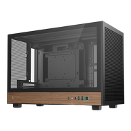 CASE (เคส) DEEPCOOL CH260 WOOD - MICRO-ATX BLACK One