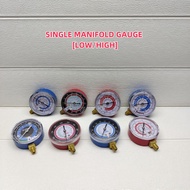 Pengukur Tekanan Gas Penyejuk Manifold Pressure Gauge PSI Bar Vacuum Meter Refrigeration R134a R22 R