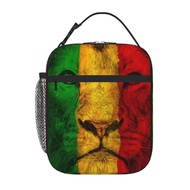 Rasta Lion Kids lunch bag Portable School Grid Lunch Box Student with Keep Warm and Cold