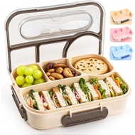 EASYFUN Bento Box Adult, Lunch Box, 4-Compartment Lunch Containers, Drop-Proof, Dishwasher Safe & Ma