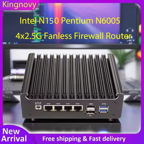 Kingnovy Mini PC i5-8250U Intel N150 Pentium N6005 4417U Firewall PC 4 LAN i226-V 2.5G DDR4 pfSense 