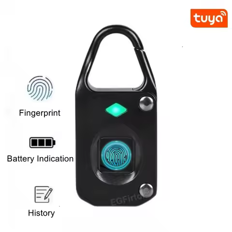 Tuya Bluetooth Mini Fingerprint Smart Padlock Keyless Anti-theft Luggage Case Lock For Gym Backpack 