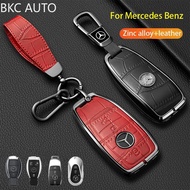 Crocodile Leather Style Car Key Cover Case Suitable for Mercedes Benz 2019-2025 C E R S G S CLK GLC 