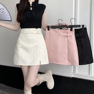 Chinese Style Buckle Chinese Style Jacquard Skirt Spring Summer New Style High Waist Slimmer Look Sl