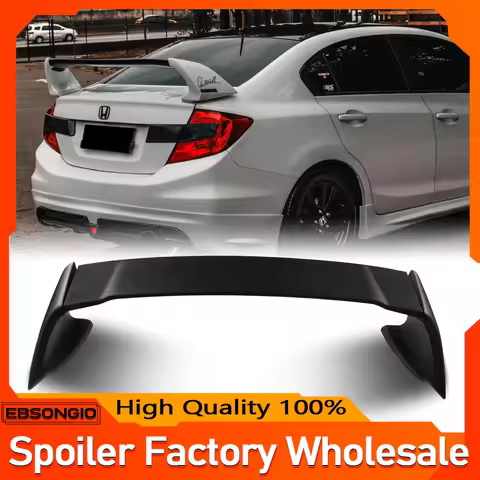 For 2012 2013 Honda Civic 4Dr Mugen Style Painted Rear Trunk Spoiler Wing ABS FD2 Spoiler Three Part