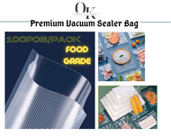 100pcs Vacuum Sealer Bag Embossed Vacuum Food Bags Packaging Frozen Beg Makanan 真空包装袋