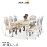 ชุดโต๊ะอาหาร 8ที่นั่ง 200cm. วินเทจ หลุยส์ สีขาว (Platinum Classic Series) รุ่น SET-TTB-LV OPHELIA-I
