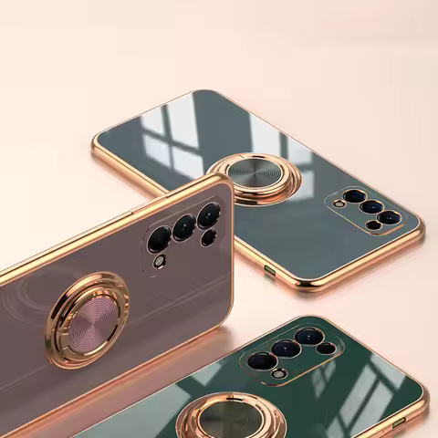 Luxury Plating Ring Holder Stand Phone Case For OPPO Reno 10 8 7 6 5 4 2 Z Lite 7Z 8Z 8T 5G FIND X3 