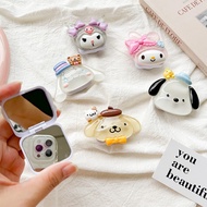 Cartoon Cartoon ins Style Puppy Pink Little Devil Mobile Phone Airbag Holder Luminous Mirror Sticker Flip Back Sticker Retractable Makeup