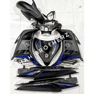 COVERSET LC 135 V2/V3/V4/V5/V6/V7 CHROME BIRU HITAM MATE 3D SE