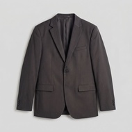 Slim Fit Blazer Dark Grey Formal Wedding Dinner Coat for Men Clean Modern Style
