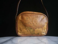 【老時光 OLD-TIME】早期二手包義大利Alviero Martini地圖肩背包