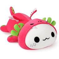 Onsoyours Cute Axolotl Dragon Fruit Plush, Soft Stuffed Animals Axolotl Pitaya Plush Pillow, Kawaii 