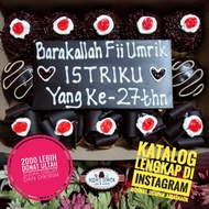 Kue donat cake ultah ulang tahun blackforest blok coklat hitam