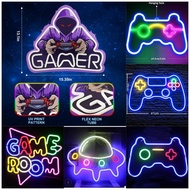 Gamer Neon Sign for Gamer Room Decor, Dimmable Gamer Room Setup Neon Signs for Wall Decor, USB Power