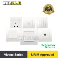 [Sirim] Schneider Vivace Series 13A / 15A / 1Gang 20A / 1Gang Bell / 1GANG / 2Gang 250V 3Pin Switch 