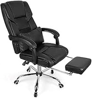 Gaming Chair, Office Desk Chair, Office Chair Gaming Chair Recliner Computer PU Leather Seat Adjustable Office Lying Armchair with Footrest (Color : Black) (Color : Black) (Black) little surprise