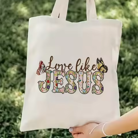 Jesus Print Tote Bag Library Book Bag Booktrovert Black Tote Bag Book Lover Tote Bag Canvas Handbag