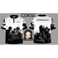 Shangsong Polo for Men Full Sublimation Criminology T Shirt Design Unisex na may Zipper