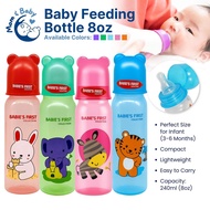 8oz 240ml Anti-Colic Baby Feeding Bottle Soft Silicone Nipple BPA Free For 3 to 6 Months
