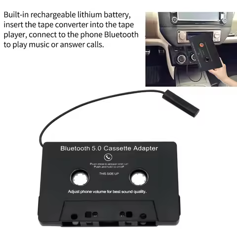 Car Cassette Bluetooth-compatible 5.0 Adapter Converter Car Tape Audio Cassette For Aux Stereo Music